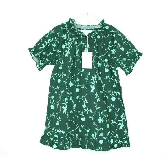Hill house The Katherine Nap Dress green botanical Women's Dress Size S New - Picture 2 of 8